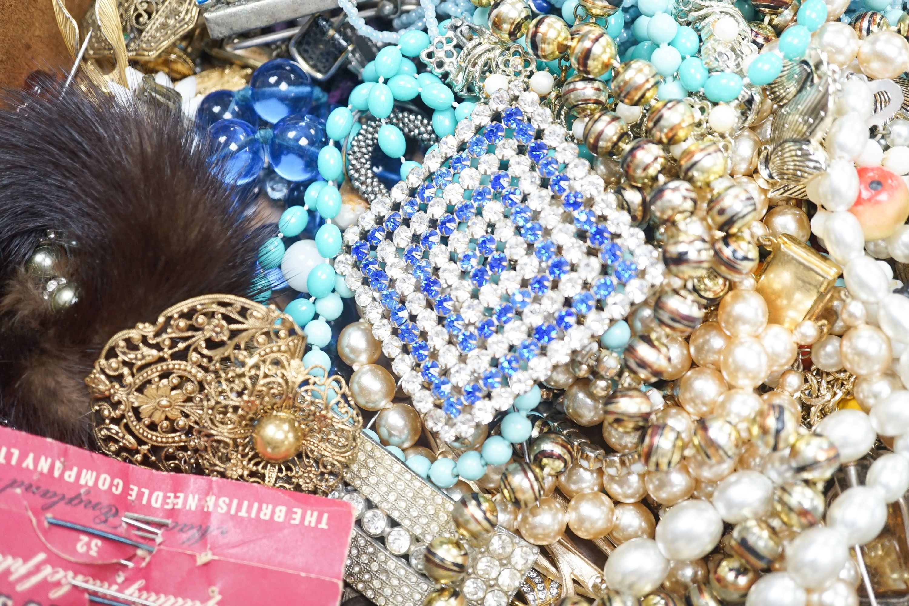 A large quantity of mixed costume jewellery.